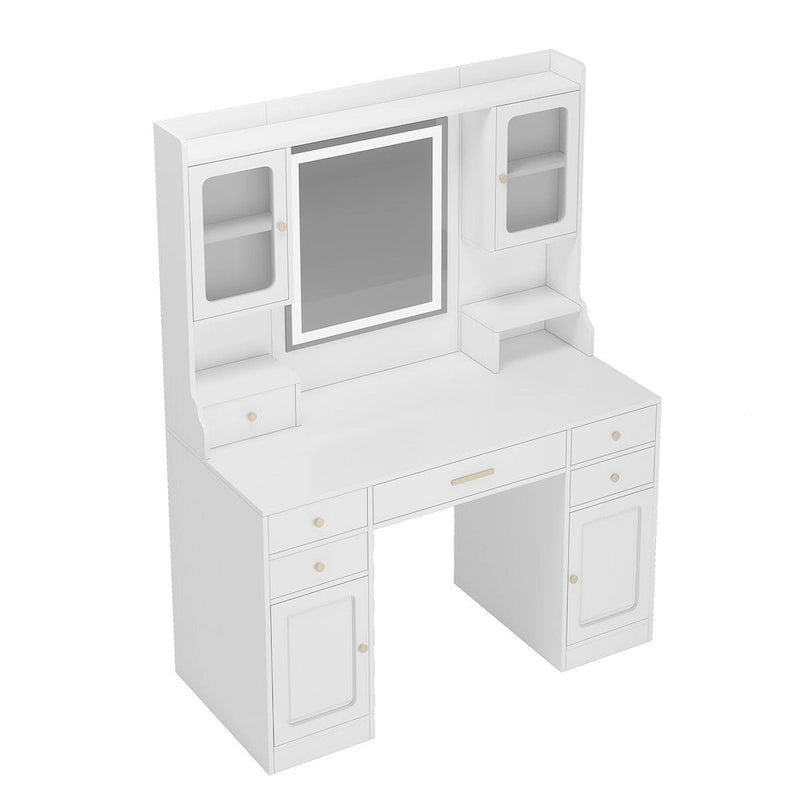 Makeup Vanity Dressing Table with Mirror, Drawers and Shelves