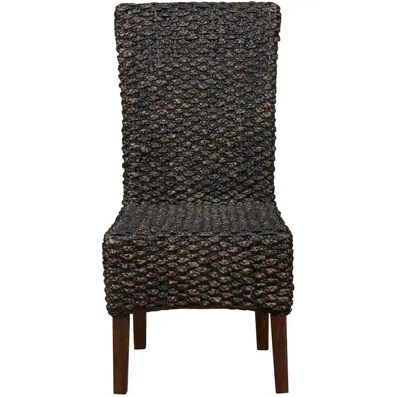 High-Back Wicker Woven Dining Chair, Set of 2, Brown