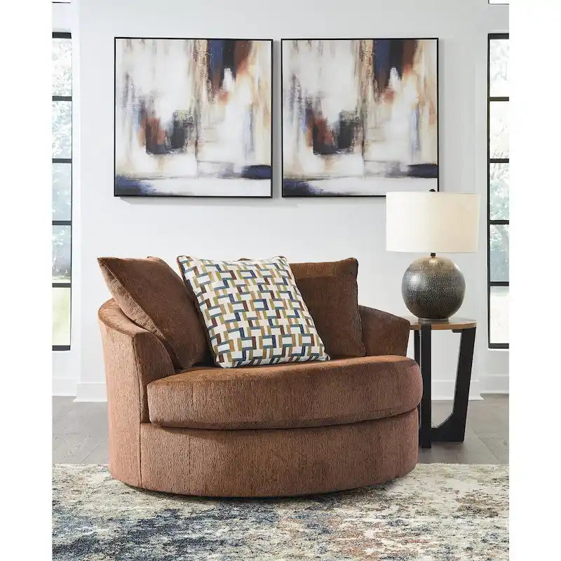 Oversized 360-Degree Swivel Accent Chair – 56W x 55D x 35H