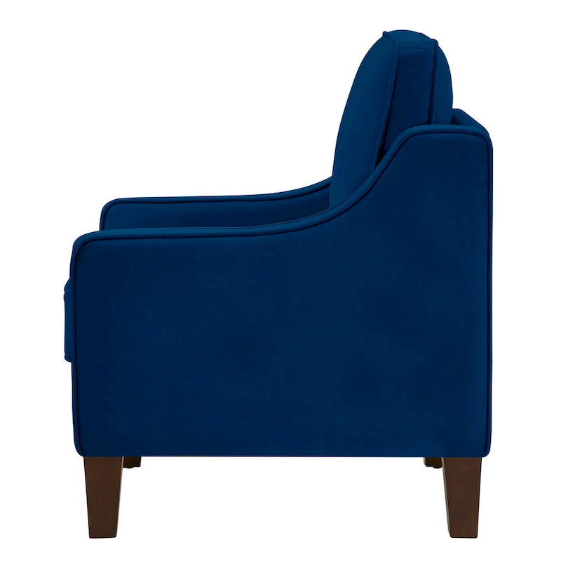 Velvet Double-Seat Loveseat Sofa with Wooden Legs