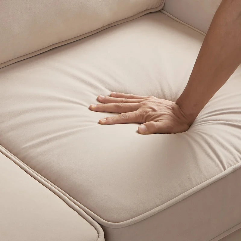Velvet Double-Seat Loveseat Sofa with Wooden Legs