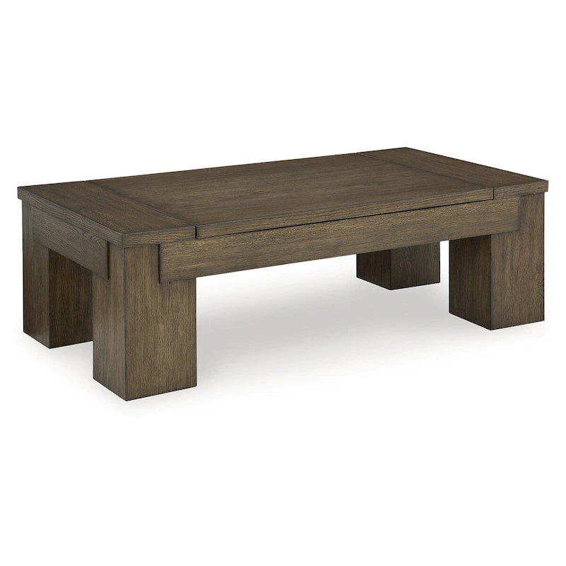 Brown Lift-Top Coffee Table - 54W x 28D x 18H