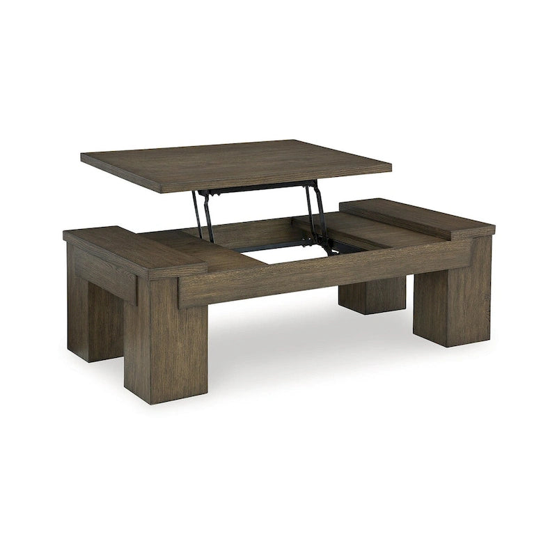 Brown Lift-Top Coffee Table - 54W x 28D x 18H