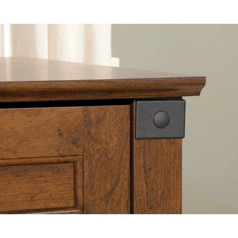 Corner Computer Desk with Three Drawers and File Storage