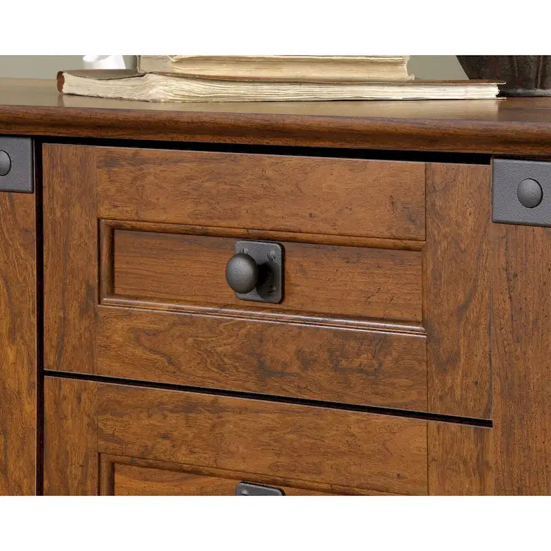 Corner Computer Desk with Three Drawers and File Storage