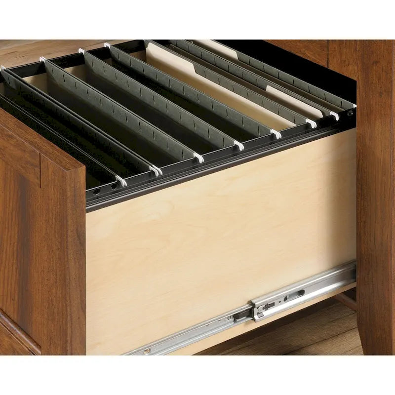 Corner Computer Desk with Three Drawers and File Storage