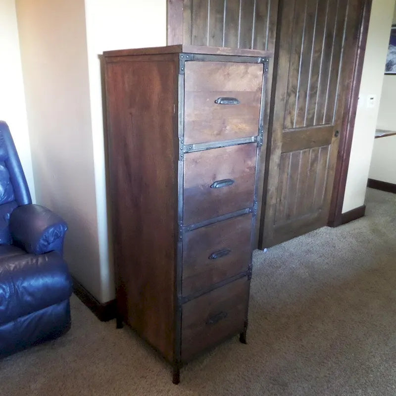Handmade Solid Mango Wood 4-Drawer Cabinet