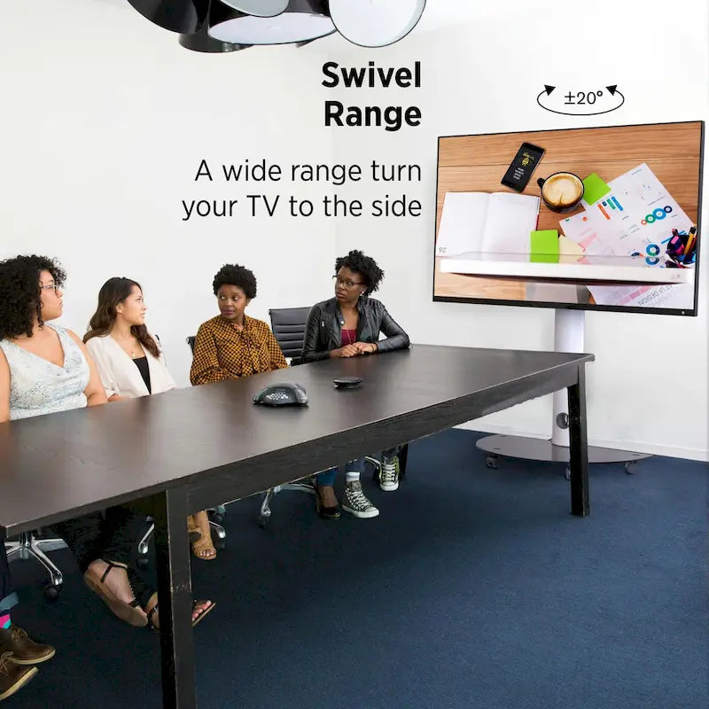 Rolling TV Stand with Swivel for 32–72 Inch Screens, up to 88 lbs