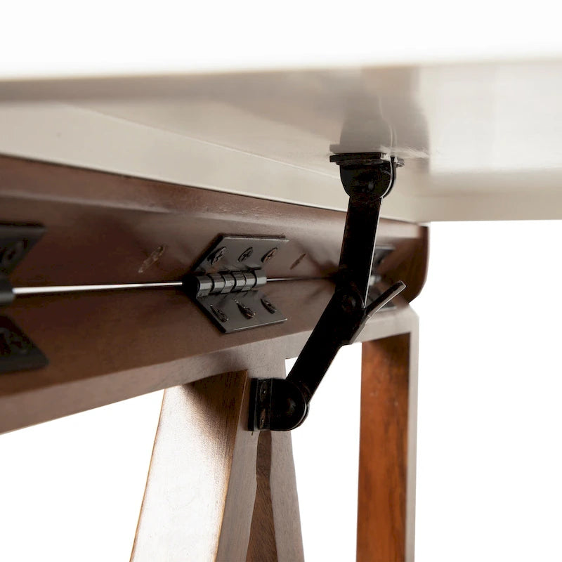 Wall-Mounted Folding Wood Table – White and Walnut, 24x33x31 in.