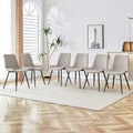 Faux Leather Dining Chair with Curved Cushion and Black Metal Legs, Set of 6