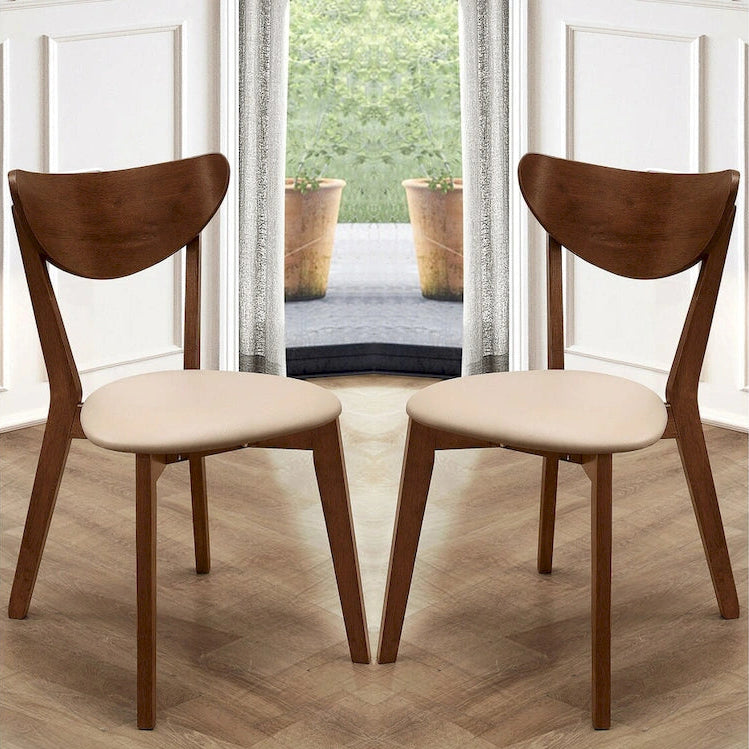 Retro Mid-century Design Chestnut Dining Chairs (Set of 2)