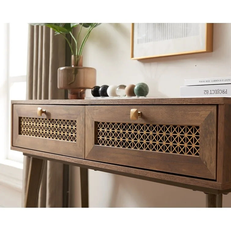 41.9 Wood 2-Drawer Console Table